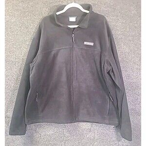 Columbia Full Zip Fleece Jacket Women's XXL Black Outdoor Hiking Lightweight